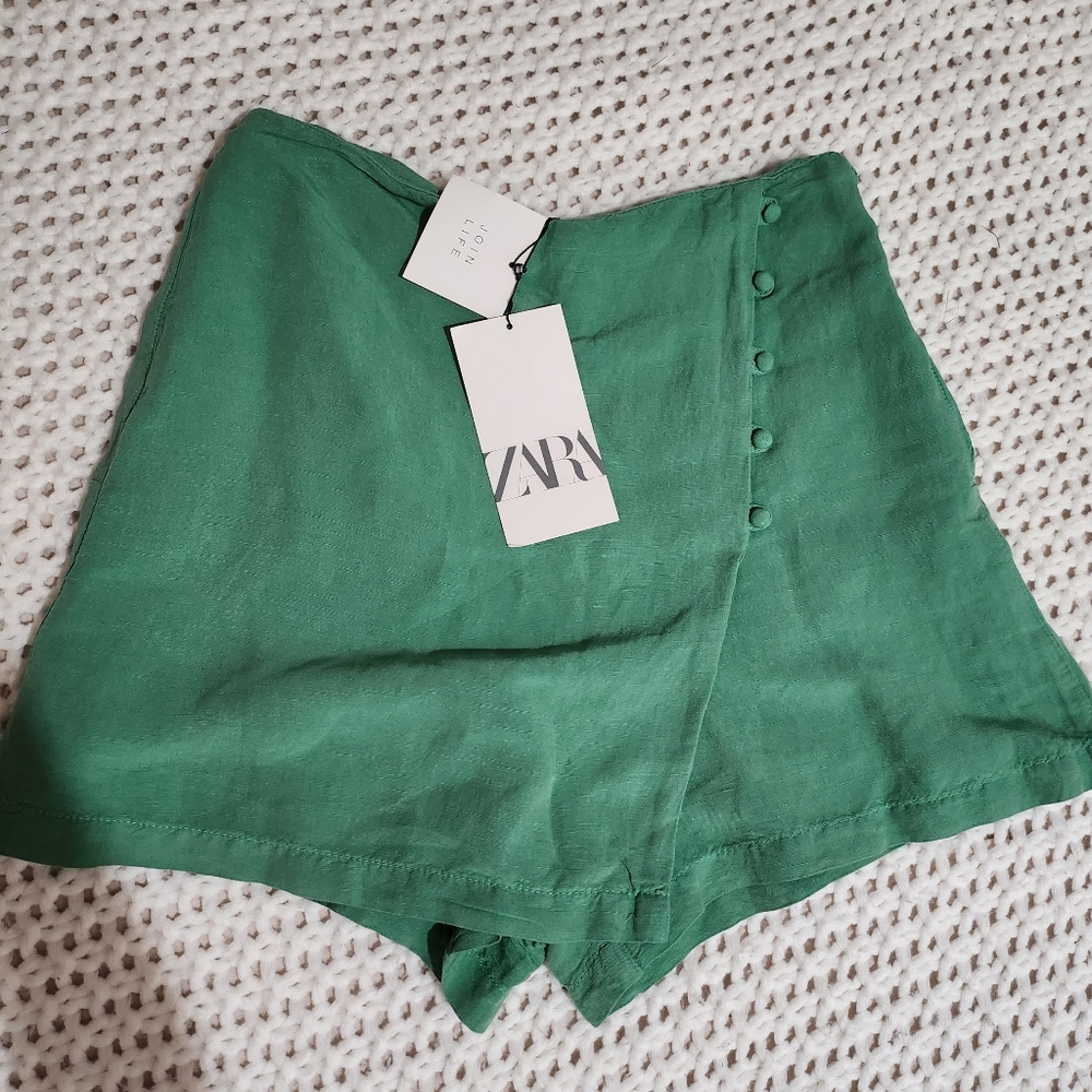 Zara green linen sport. Size XS